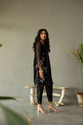 DA-2167 BLACK EMBROIDERED KURTA